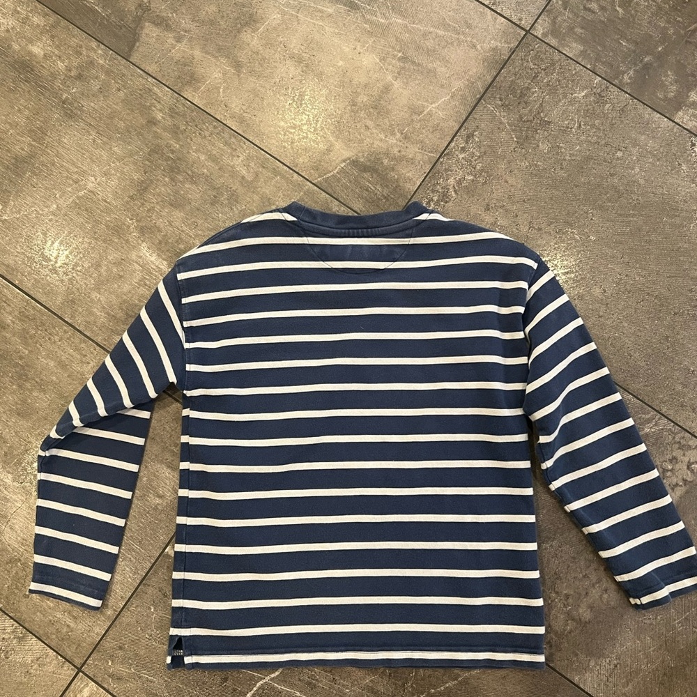 Zara Kids Navy and White Striped Long Sleeve Tee size 7/8 - Picture 4 of 4